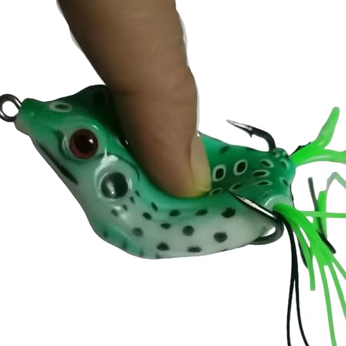 Weedless Topwater Frog Lures - 5pcs Lifelike Bass Fishing Baits