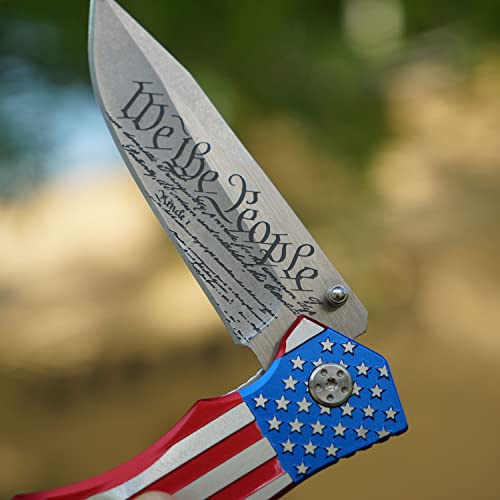 MTECH USA MX-A849CL Spring Assist Folding Knife - Flag Edition