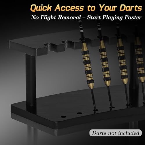 Wooden Dart Holder Stand for Desk or Shelf - Holds 6 Steel & Soft Tip Darts