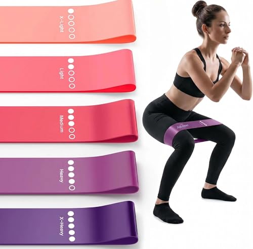 5-Pack Resistance Bands Set - Elastic Workout Bands for Gym - Pink