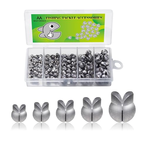 Split Shot Sinker Set - 100 Pcs Removable Weights, Mixed Sizes 0.02oz-0.07oz