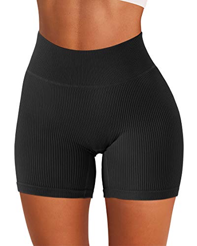 Women’s High Waist Ribbed Seamless Leggings for Yoga & Workout