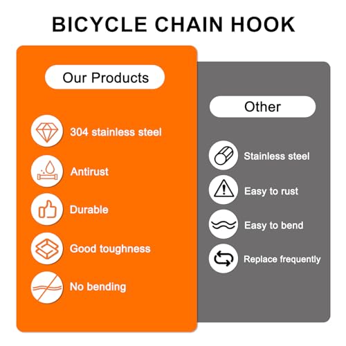 10PCS Stainless Steel Bicycle Chain Hooks for Repair
