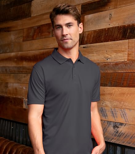 NCAA Men's Dark Gray Moisture-Wicking Polo - Purdue Boilermakers, Large
