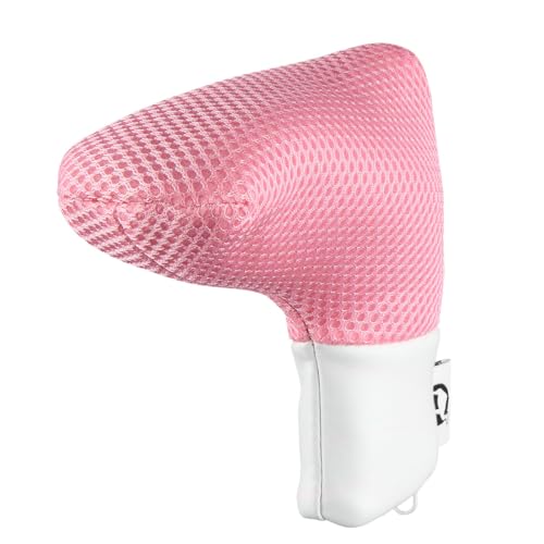 Golf Putter Head Cover with Zipper Closure - Pink
