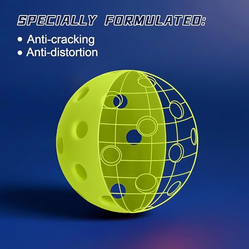 Outdoor Pickleball Balls - 40-Hole Design, 4 Pack & 12 Pack