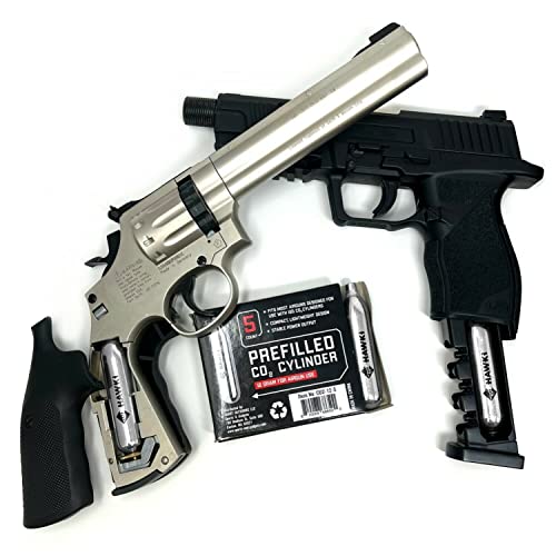 12 Gram CO2 Cartridges - 5 Pack for Air Guns, Airsoft & Paintball