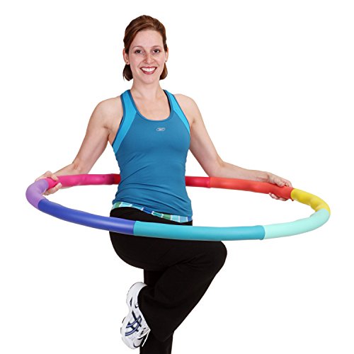 Weighted Hula Hoop for Weight Loss - 5 Pound Large, Rainbow Colors