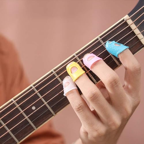 25-Pack Silicone Guitar Fingertip Protectors with Case - Breathable & Non-Slip