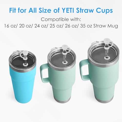 Silicone Spill Stopper Set for YETI Straw Cups - White