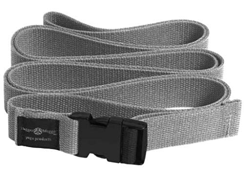 Hugger Mugger Gray 10 ft. Quick-Release Cotton Yoga Strap - Durable & Lightweight