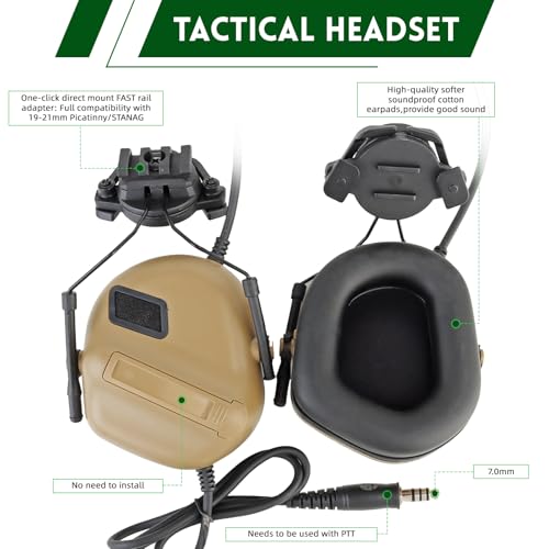 Tactical Helmet with Headset and Cover - Adjustable 4-in-1 Gear