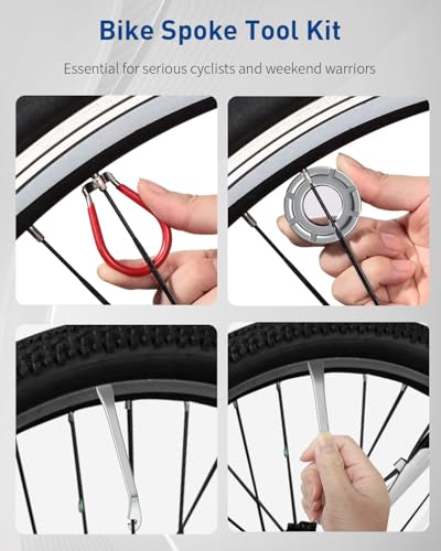 Bicycle Spoke Wrench and Tire Lever Tool Kit - 4 Piece Set