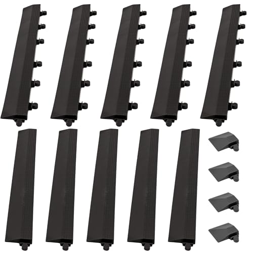 Interlocking Floor Tile Edge & Corner Trim - 10 Edges & 4 Corners
