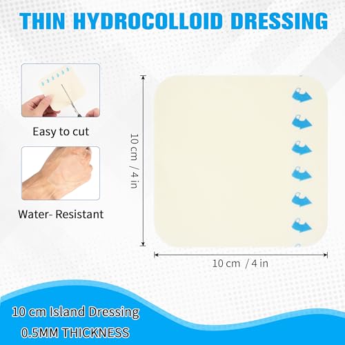 Hydrocolloid Wound Dressing - 4x4 Inch Ultra Thin Bandage Pads - 5 Pack