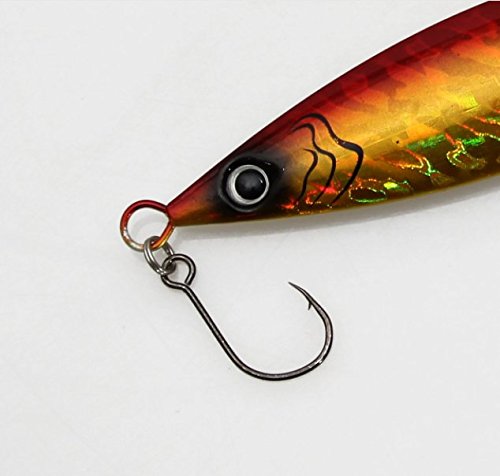 Inline Single Fishing Hooks - 30pcs Pack, Sizes 2/0-8#