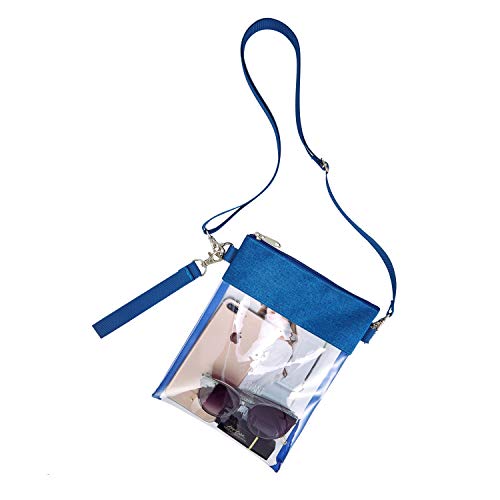 Transparent Stadium Approved Crossbody Bag - Clear Purse - Blue
