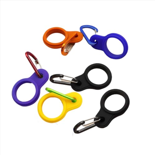 6 Pcs Silicone Water Bottle Holders with Carabiner Clips for Hiking