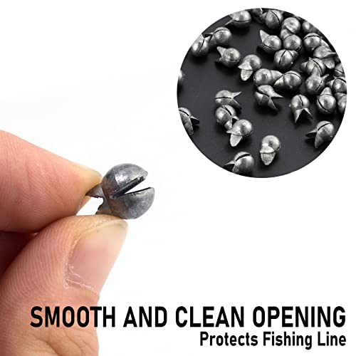Removable Split Shot Sinkers - 100 Pack 1/80 oz Line Weights