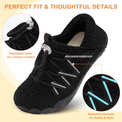 Relxfeet Women’s Diabetic Wide Slippers 8.5 Black - House Shoes for Indoor Comfort