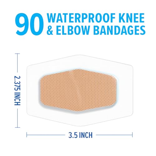 Nexcare Waterproof Clear Bandages for Knee and Elbow, Large 2.38 x