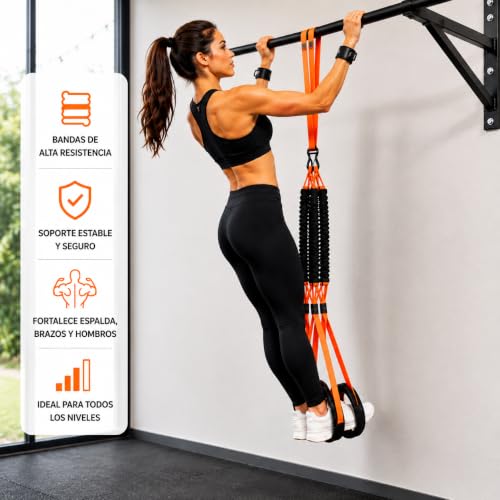 Pull Up Assistance Bands Set with Padded Straps & Handles