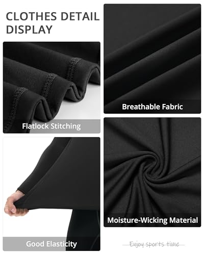 Men's Long-Sleeve Compression T-Shirt - Black, Medium