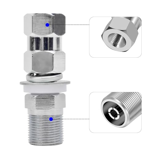 HYSHIKRA SO239 to 3/8-24 CB Antenna Adapter | Heavy-Duty Stud Mount with UHF-Female