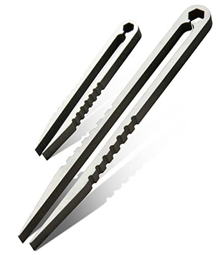 Mini Titanium Alloy Tweezers Set - 2pcs Portable Silver