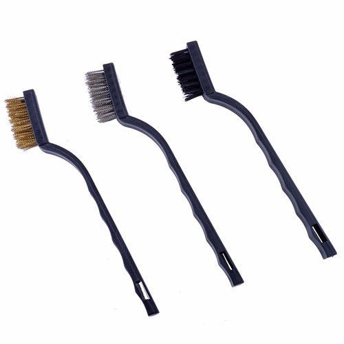 Wideskall¢ç Nylon, Brass and Stainless Steel Mini Wire Brush Set for Cleaning Dust Welding Slag and Rust (15 Pieces Set)