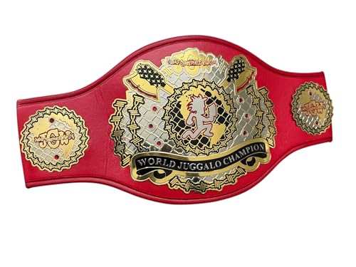 JCW Championship Belt Replica with Red Strap - Collectible Wrestling Accessory