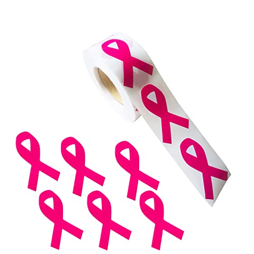 Pink Ribbon Stickers - 500 pcs Breast Cancer Awareness, Waterproof