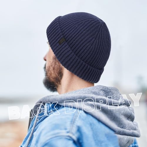 Winter Beanie Hat - 2 Pack Fisherman Trawler Skull Caps - Beige & Black