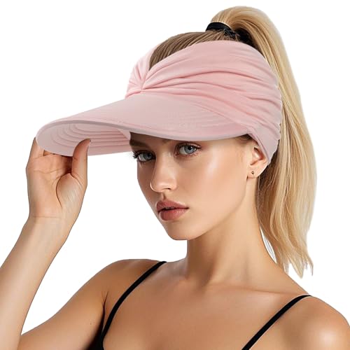 Wide Brim UV Protection Sun Hat - Foldable UPF 50+ Visor - Pink