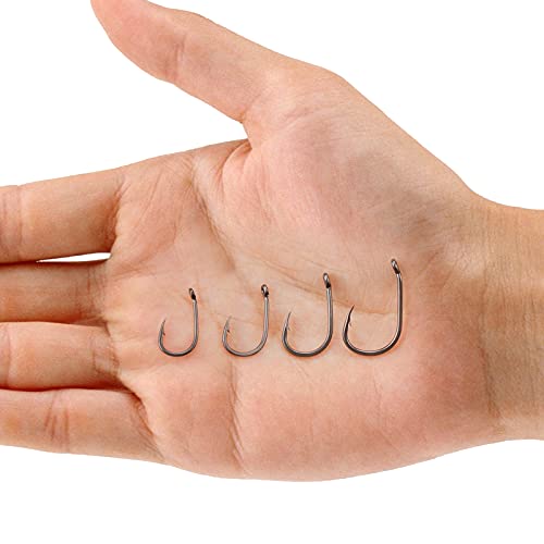 Barbed Carp Fishing Hooks - 50Pcs Teflon Coated Wide Gap Size 2
