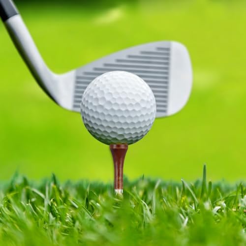 Wooden Golf Tees - 2-3/4 Inch, 100 Count, Brown & White