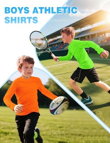 Guicizi Boys Rash Guard Swim Shirt Long Sleeve UPF 50+ Neon Green 7-8Y Sun Protection Activewear