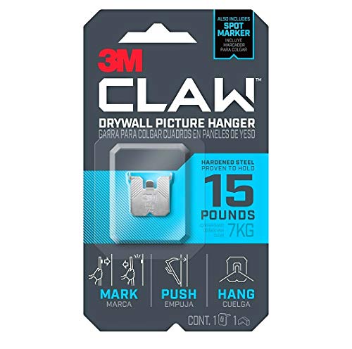 Hardened Steel Drywall Picture Hanger - 15 LB Capacity