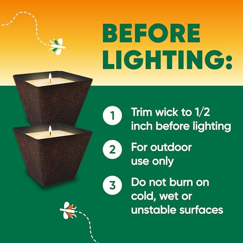 Citronella Scented Candle - Outdoor Mosquito Repellent, 8 oz (Pack of 2)