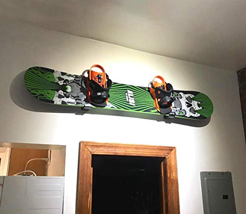 Snowboard Wall Mount Rack - Heavy Duty Storage - Black, Medium