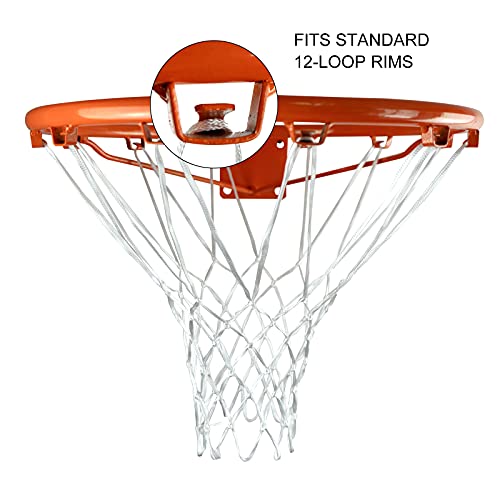 Basketball Nets Replacement - 12 Loops All-Weather Polyester, 2 Pack