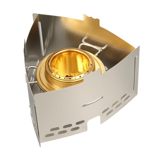 Sololight Trangia-Compatible Alcohol Burner with Windshield & Trivet - Foldable Stainless Steel Camping Stove Accessory