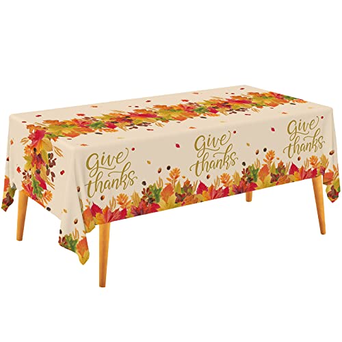 Thanksgiving Tablecloth - 3 Pack Disposable Plastic Cover 54"x108"