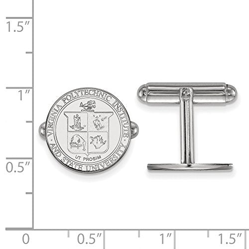 Sterling Silver Virginia Tech Crest Cufflinks