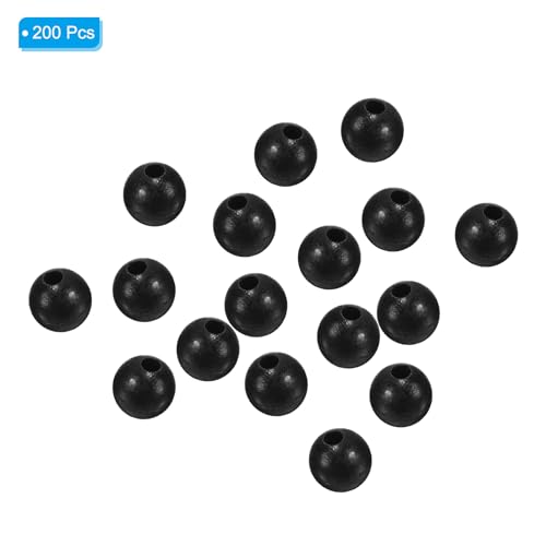 Fishing Beads - Black Soft Plastic Round 4mm Bead Tackle with Box