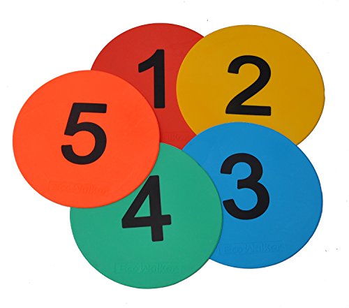 8-Inch Non-Slip Floor Spot Markers for Sports Training - Numbers 1-5