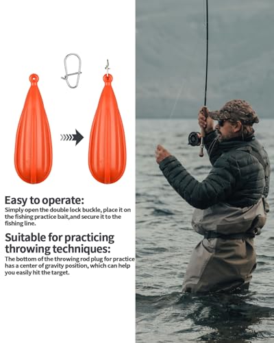 Fishing Practice Plugs - 6 PCS Orange Casting Weights for Kids