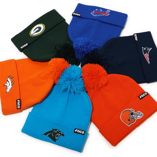Denver Broncos Pom Beanie Hat - Navy - One Size