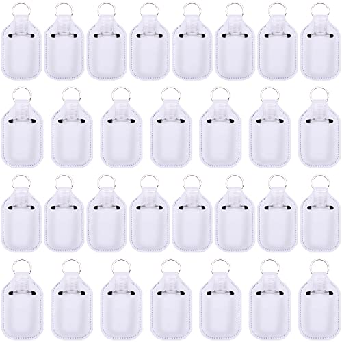 Duufin Pure White Sublimation Hand Sanitizer Holder Set 60 pcs with Keychain