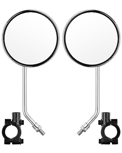 Julai Silver Bicycle & Motorcycle Mirrors 1 Pair with 8mm Bolt - Vintage Style